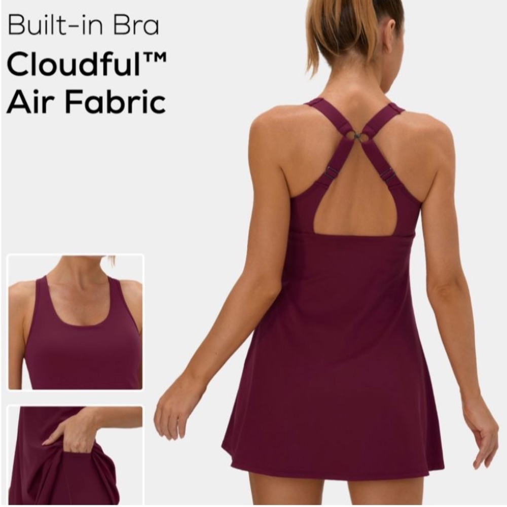 HALARA Women's Mini Dress in Deep Burgundy